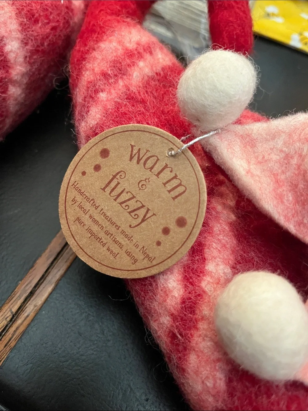 Pink & Red Felt Pom-Pom Wool Elf Slipper